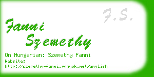 fanni szemethy business card